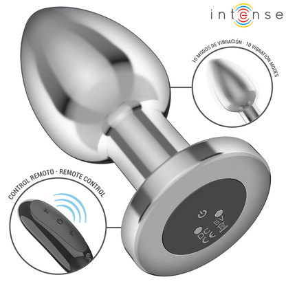 INTENSE - ANAL PLUG 10 VIBRATIONEN METALL MIT FERNBEDIENUNG L