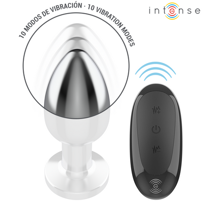 INTENSE - ANAL PLUG 10 VIBRATIONEN METALL MIT FERNBEDIENUNG L