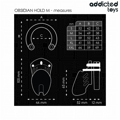 ADDICTED TOYS LOCKED - OBSIDIAN HOLD PENISKÄFIG GRÖSSE M