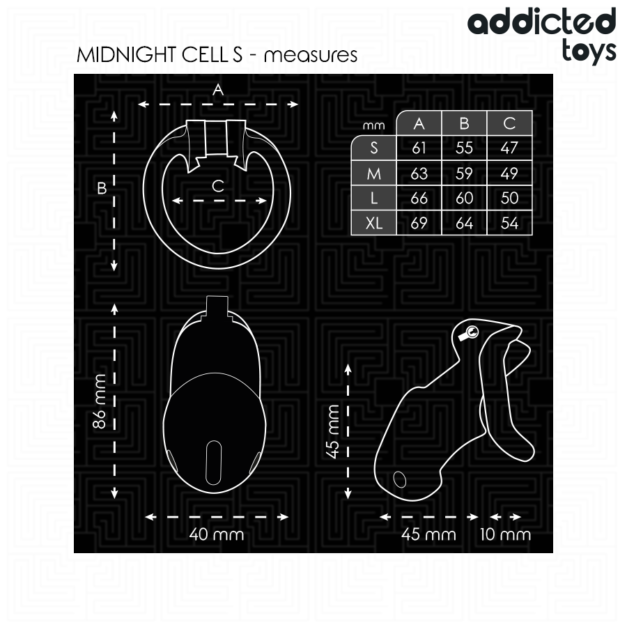 ADDICTED TOYS LOCKED - MINDNIGHT CELL PENISKÄFIG GRÖSSE S 4.8 CM