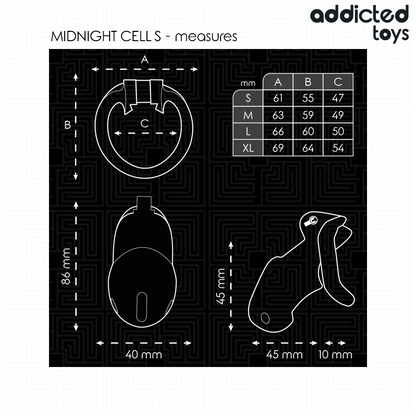 ADDICTED TOYS LOCKED - MINDNIGHT CELL PENISKÄFIG GRÖSSE S 4.8 CM