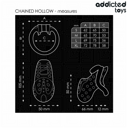 ADDICTED TOYS LOCKED - ANGEKETTETER HOHLPENISKÄFIG 10,5 CM
