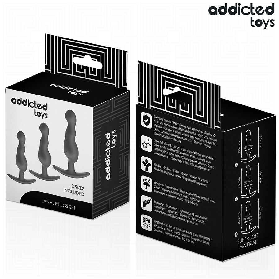 ADDICTED TOYS - 3ER-SET ANALPLUG MODELL 1