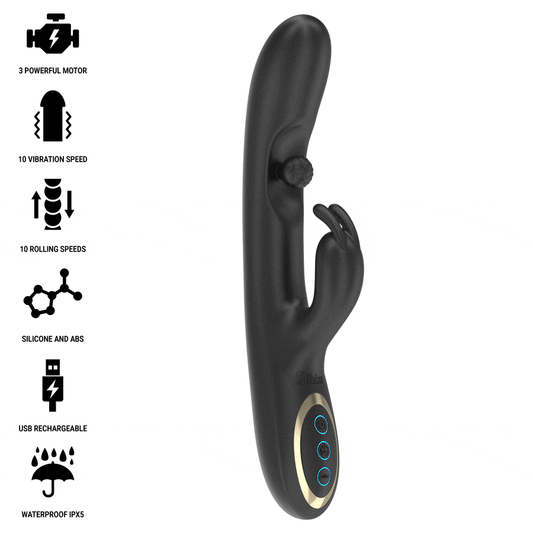 IBIZA - LEISTUNGSSTARKER RABBIT-VIBRATOR MIT MASSAGE-ROLLENPERLE