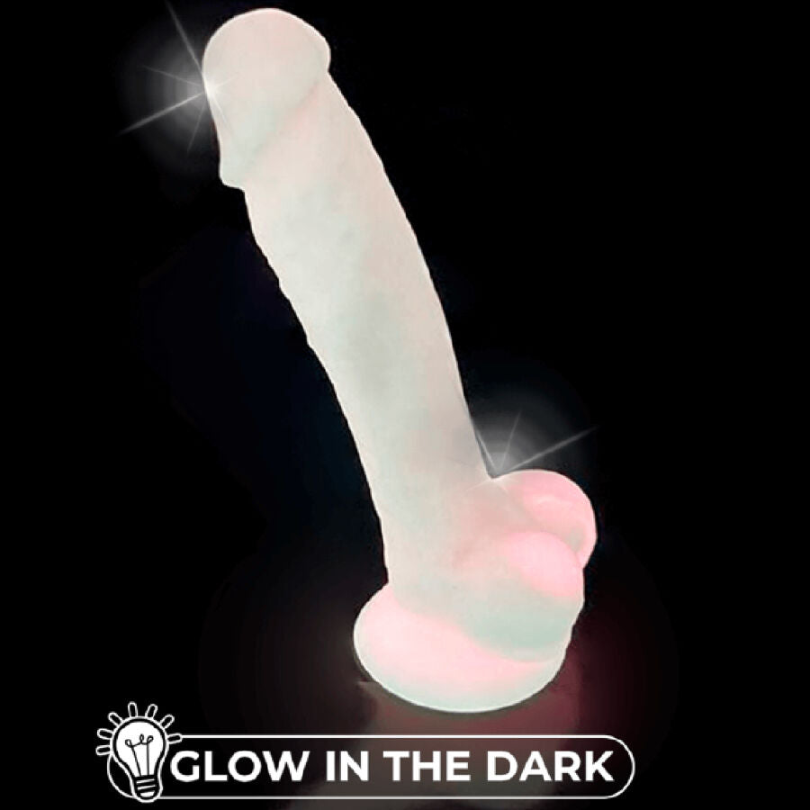 SILEXD - MODELL 1 REALISTISCHER PENIS PREMIUM-SILIKON SILEXPAN FLUORESZIERENDES ROSA 17,5 CM