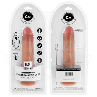 COCK MILLER - REALISTISCHER DILDO MIT SAUGNÄPFEN UND VIBRATION MIT FERNBEDIENUNG 21,5 CM