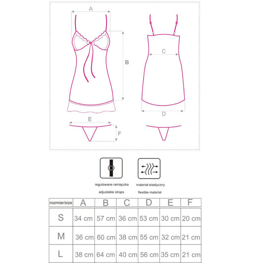 LIVCO CORSETTI FASHION - LUISE 1710 BABYDOLL + TANGA SCHWARZ S