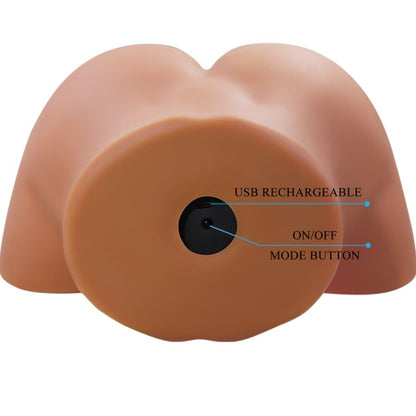 CRAZY BULL - ILANA REALISTISCHER WEIBLICHER PO-VIBRATOR UND SAUGER MIT TON 6,8 KG