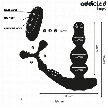 ADDICTED TOYS – ROTIERENDER PROSTATAMASSAGEGERÄT MIT FERNBEDIENUNG
