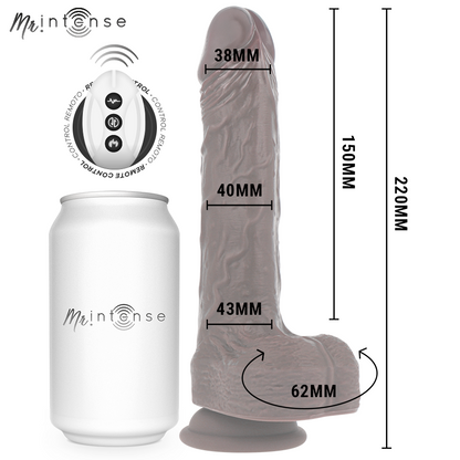 MR INTENSE – MATT REALISTISCHES MULTIFUNKTIONS-MOTOR MIT VIBRATION, AUF- UND AB-FERNBEDIENUNG, 22 CM – O – 4 CM