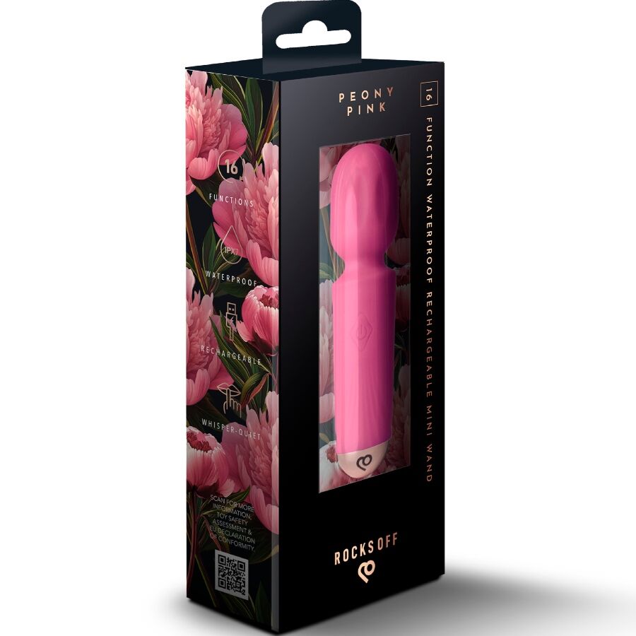 ROCKS-OFF - MINI-AKKU-ZAUBERSTAB MIT 16 FUNKTIONEN, SCHWARZE TULPE