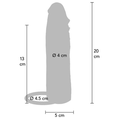 GET REAL – FEUCHTIGKEITSSPENDENDE SILIKON-VIBRATIONS-PENISHÜLLE IN KARAMELL, 20 CM