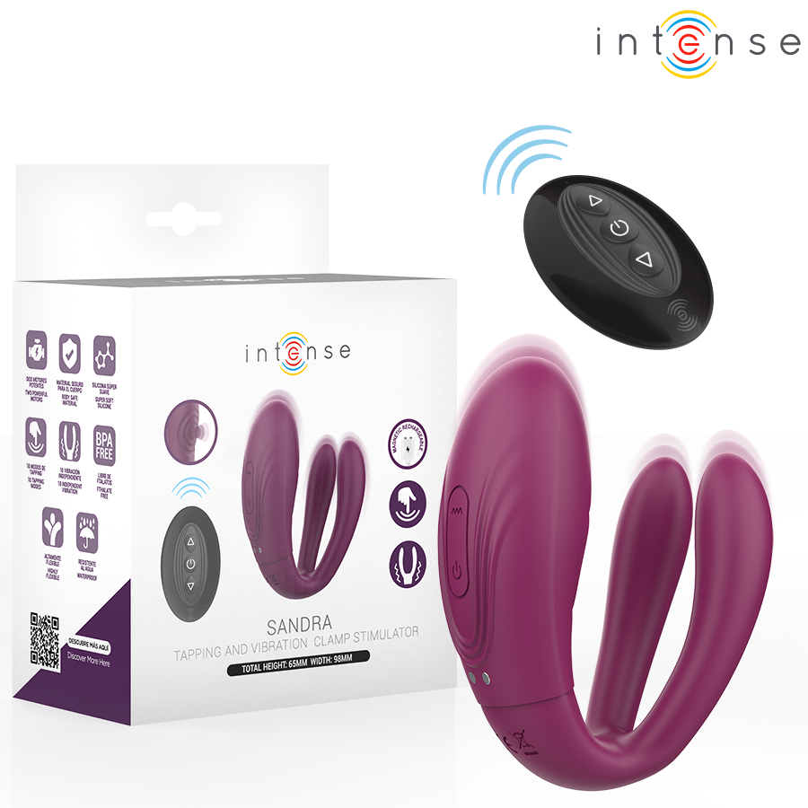 INTENSE - SANDRA KLAPPE- UND VIBRATIONSKLEMMSTIMULATOR MIT FERNBEDIENUNG