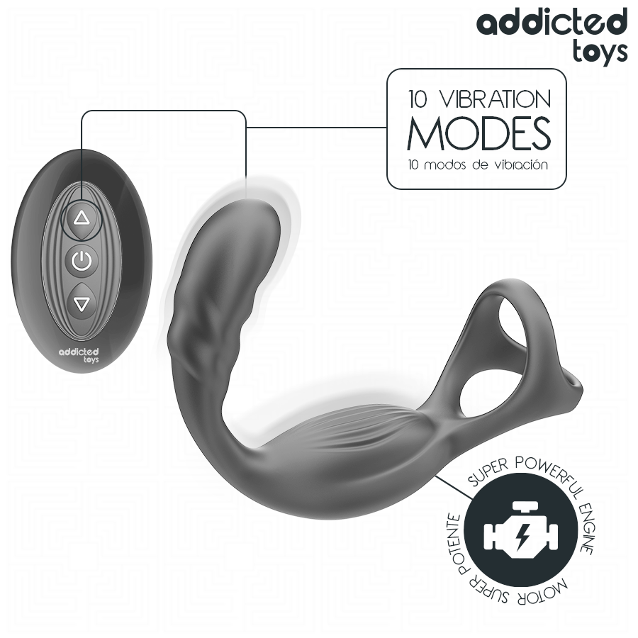 ADDICTED TOYS - DOPPELTER PROSTATIK-COCKRING MIT FERNBEDIENUNG