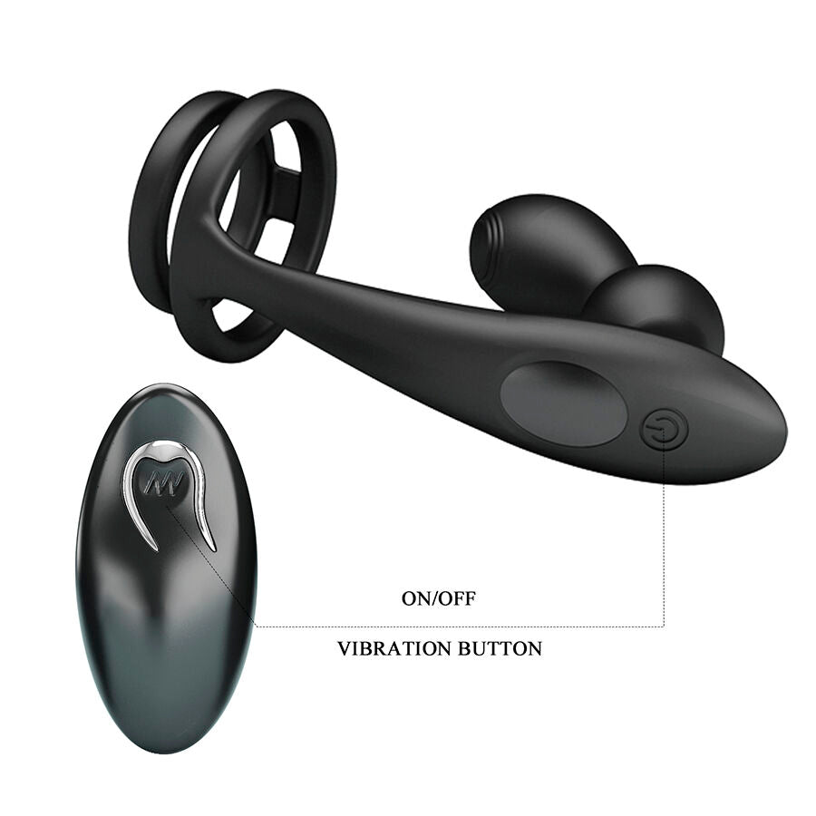 MR PLAY - VIBRIERENDER ANALPLUG MIT PENISRING UND FERNBEDIENUNG