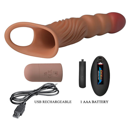 PRETTY LOVE – STRUKTURIERTE PENISHÜLLE MIT VIBRATION UND FERNBEDIENUNG