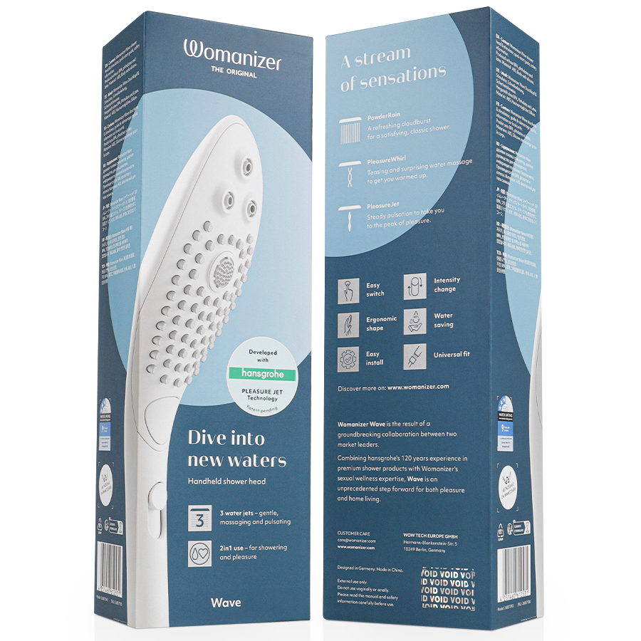 WOMANIZER - WAVE KLITORALSTIMULIERENDER DUSCHKOPF WEISS