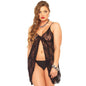 LEG AVENUE - BABYDOLLS - ROSENSPITZE MIT GSTRING ÜBERGRÖSSE