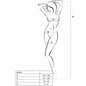 PASSION - WOMAN BS024 WEISSER BODYSTOCKING, EINE GRÖSSE