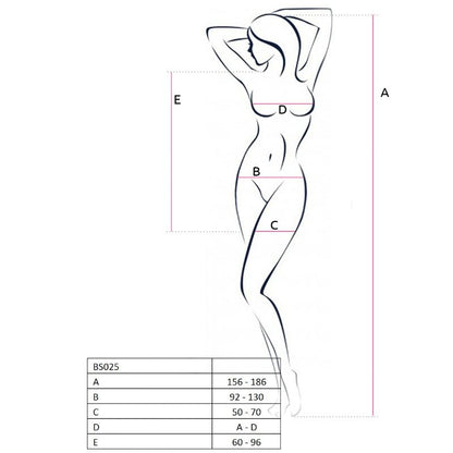 PASSION - WOMAN BS025 BODYSTOCKING WEISSER KLEIDSTIL EINE GRÖSSE