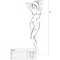 PASSION - WOMAN BS036 WEISSER BODYSTOCKING, EINE GRÖSSE