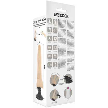 BASECOCK - REALISTISCHER VIBRATOR MIT FERNBEDIENUNG SCHWARZ 19 CM -O- 4 CM