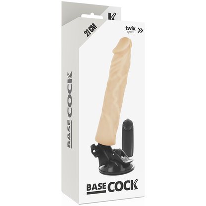 BASECOCK - REALISTISCHER VIBRATOR MIT FERNBEDIENUNG SCHWARZ 21 CM -O- 4 CM