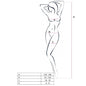 PASSION - WOMAN BS049 WEISSER BODYSTOCKING, EINE GRÖSSE