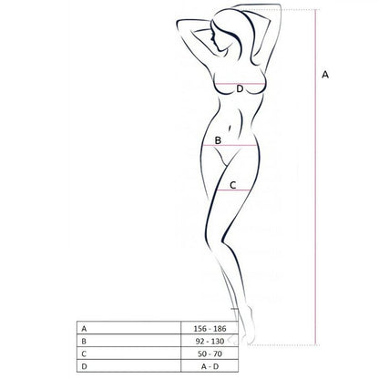 PASSION - WOMAN BS054 BODYSTOCKING SCHWARZ EINE GRÖSSE